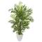 5.3ft. UV Resistant Areca Palm Artificial Tree in White Planter